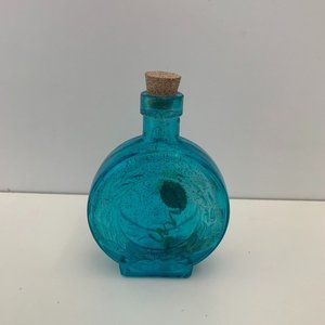 Beautiful Turquoise Message in a Bottle with Cork and Seashells